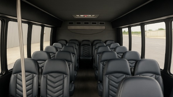 Interior of Charter Bus Company Bloomington's 18 Passenger Minibus in Bloomington