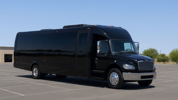 Exterior of Charter Bus Company Bloomington's 20 Passenger Mini bus in Bloomington