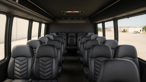 Interior of Charter Bus Company Bloomington's 20 Passenger Mini bus in Bloomington