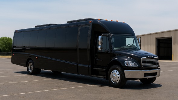 Exterior of Charter Bus Company Bloomington's 25 Passenger Mini bus in Bloomington
