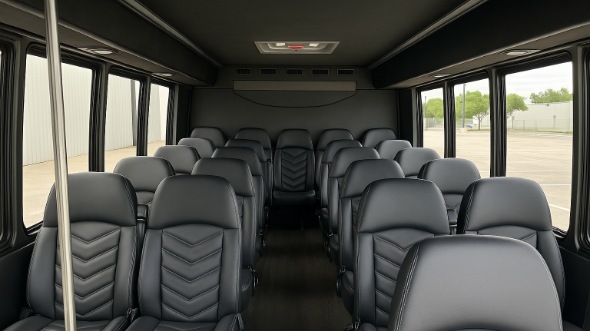 Interior of Charter Bus Company Bloomington's 25 Passenger Mini bus in Bloomington