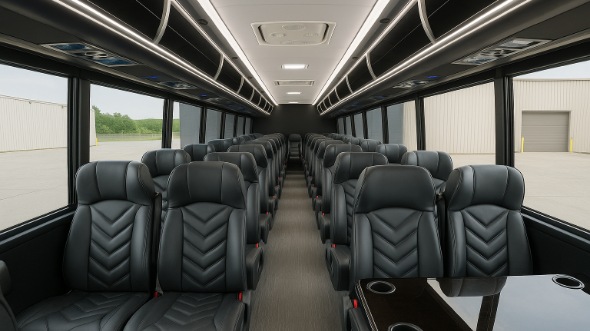 Interior of Charter Bus Company Bloomington's 28 Passenger Mini bus in Bloomington