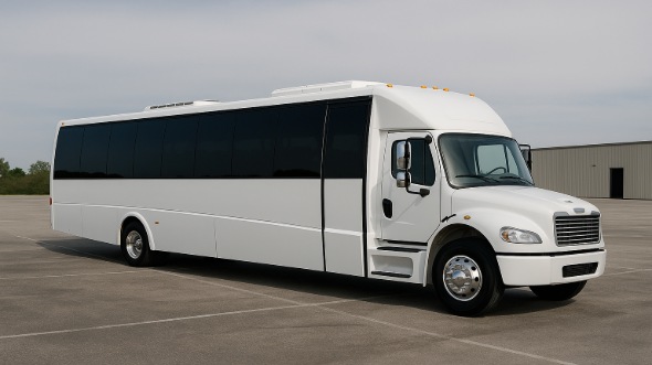 Exterior of Charter Bus Company Bloomington's 35 Passenger Minibus in Bloomington