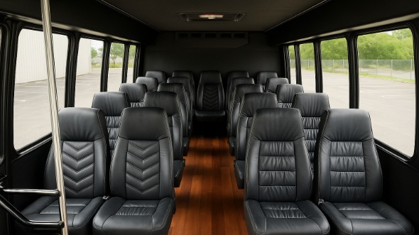Interior of Charter Bus Company Bloomington's 35 Passenger Minibus in Bloomington