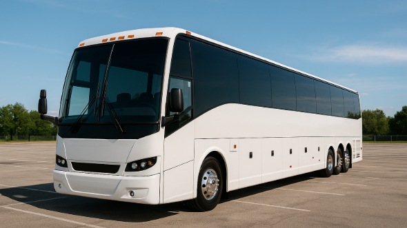 Exterior of Charter Bus Company Bloomington's 54 Passenger Charter Bus in Bloomington