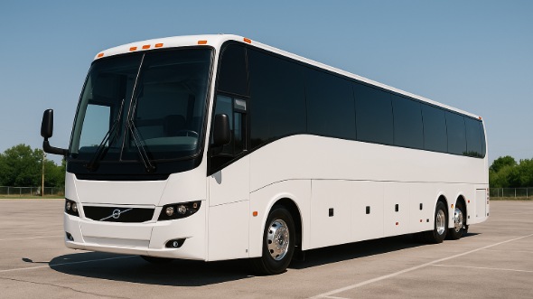 Exterior of Charter Bus Company Bloomington's 55 Passenger Charter Bus in Bloomington