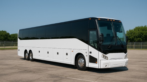 Exterior of Charter Bus Company Normal's 56 Passenger Charter Bus in Normal
