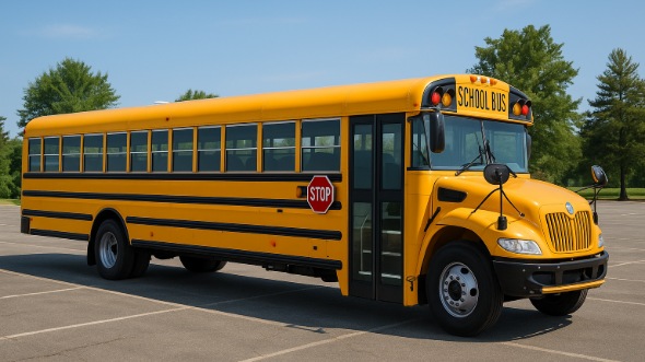 Exterior of Charter Bus Company Bloomington's School Bus in Bloomington