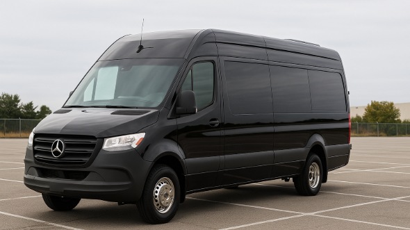Exterior of Charter Bus Company Bloomington's Sprinter Limo in Bloomington