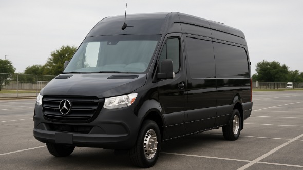 Exterior of Charter Bus Company Bloomington's Sprinter Van Rental With Driver in Bloomington