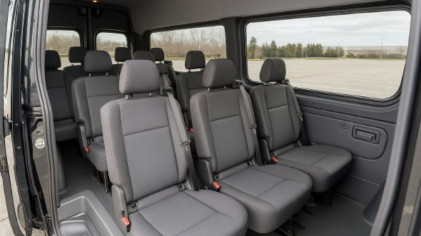 Interior of Charter Bus Company Bloomington's Sprinter Van Rental With Driver in Bloomington